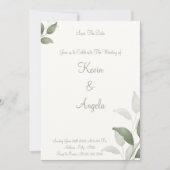 Groene Elegante Florant Save the Date Weeding Kaart (Voorkant)