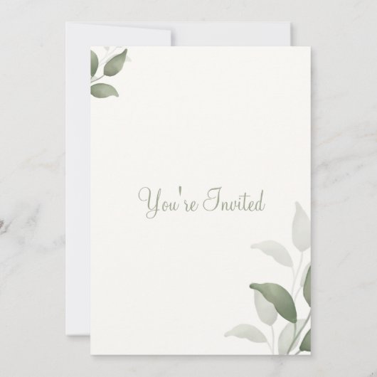 Groene Elegante Florant Save the Date Weeding Kaart (Achterkant)
