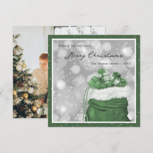 Groene Elegante Foto Vrolijke Kerst Kaart