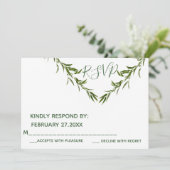 Groene elegante geometrische bladeren tak RSPV Kaart (Staand voorkant)