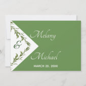 Groene elegante geometrische bladeren tak RSPV Kaart (Achterkant)