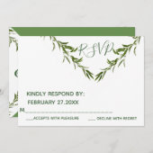 Groene elegante geometrische bladeren tak RSPV Kaart (Voorkant / Achterkant)