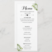 Groene elegante gepersonaliseerde menukaart sjablo (Voorkant / Achterkant)