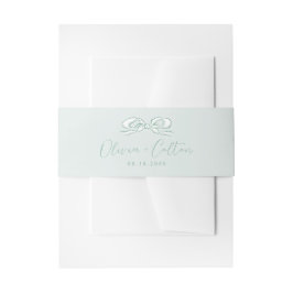 Groene Elegante Hand Getrokken Boog Trouwen Uitnodigingen Wikkel