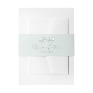 Groene Elegante Hand Getrokken Boog Trouwen Uitnodigingen Wikkel