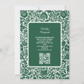 Groene Elegante Islamitische TrouwNikah met QR-cod Kaart (Achterkant)