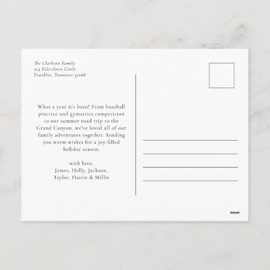 Groene Elegante Kerst Waterverf Ornamenten Feestdagenkaart (Achterkant)