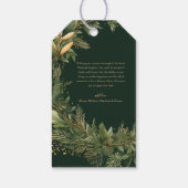 Groene Elegante Kerstkrans Botanische Vakantie Cadeaulabel (Achterkant)