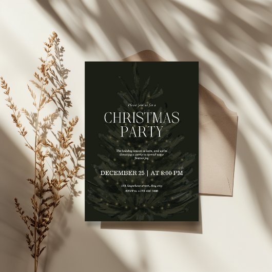 Groene Elegante Kerstvakantiefeest Kaart