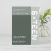 Groene elegante kleurenblok, zoete zestien kaart (Staand voorkant)