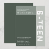 Groene elegante kleurenblok, zoete zestien kaart (Voorkant / Achterkant)