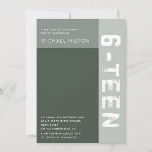 Groene elegante kleurenblok, zoete zestien kaart