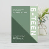 Groene elegante kleurenblok, zoete zestien kaart (Staand voorkant)