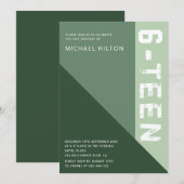 Groene elegante kleurenblok, zoete zestien kaart (Voorkant / Achterkant)