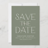 Groene Elegante Minimale Foto Sla de Datum op Save The Date (Voorkant)