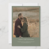 Groene Elegante Minimale Foto Sla de Datum op Save The Date (Achterkant)