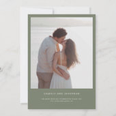 Groene Elegante Minimale Foto Sla de Datum op Save The Date (Achterkant)