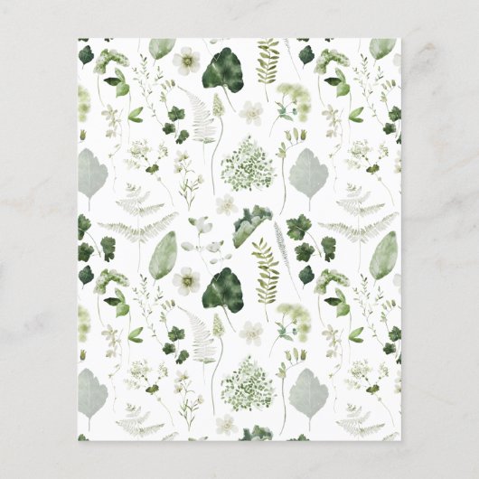 Groene elegante moderne botanische scriptbruiloft (Achterkant)