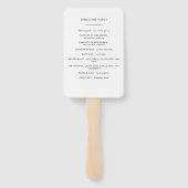 Groene elegante moderne botanische scriptbruiloft handwaaier (Achterkant)