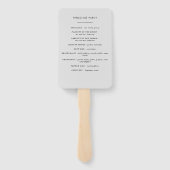 Groene elegante moderne botanische scriptbruiloft handwaaier (Achterkant)