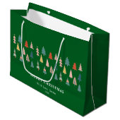 Groene Elegante Moderne Set van Kerstbomen Groot Cadeauzakje (Voorkant Gekanteld)