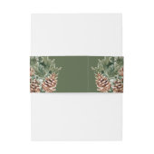 Groene Elegante Pine Uitnodigingen Wikkel (Achterkant Voorbeeld)