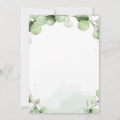 Groene elegante rustieke moderne bruiloft kaart (Achterkant)
