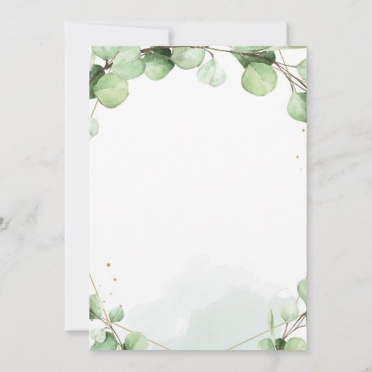 Groene elegante rustieke moderne bruiloft kaart (Achterkant)