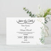Groene Elegante Save The Date Uitnodiging (Staand voorkant)