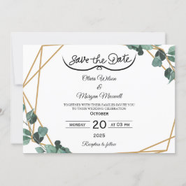 Groene Elegante Save The Date Uitnodiging