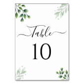 Groene Elegante Script Foto Tafelnummer (Achterkant)
