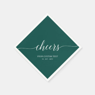 Groene Elegante Stijlvolle Lettertype Cheers Evene Servet