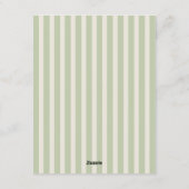 Groene elegante strik bruiloft vintage kaart (Achterkant)