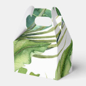 Groene Elegante Tropische Zomerpalmbladeren Chic Bedankdoosjes (Achterkant)