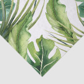 Groene Elegante Tropische Zomerpalmbladeren Chic Tissuepapier (Detail)