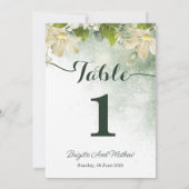 Groene Elegante Trouwtafel Nummer Kaart (Achterkant)