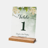 Groene Elegante Trouwtafel Nummer Kaart Acryl Bord (Hoek)