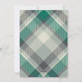 Groene Elegante Vrolijke Kerstmis Custom Plaid Fot Feestdagenkaart (Achterkant)