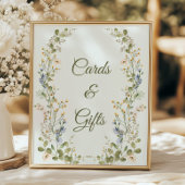 Groene Elegante Wildflower Trouwkaarten en geschen Poster