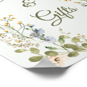 Groene Elegante Wildflower Trouwkaarten en geschen Poster (Hoek)