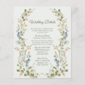 Groene Elegante Wildflower Wedding Enclosure Kaart (Voorkant)