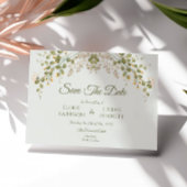 Groene Elegante Wildflower Wedding Save the Date