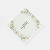 Groene Elegante Wildflower Wedding Servet (Hoek)