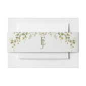 Groene Elegante Wildflower Wedding Uitnodigingen Wikkel (Voorkant Voorbeeld)