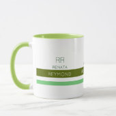 groene elegantnaam met strepen mok (Links)