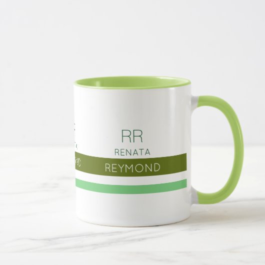 groene elegantnaam met strepen mok (Rechts)
