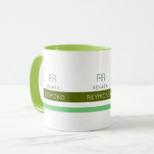 groene elegantnaam met strepen mok (Voorkant links)