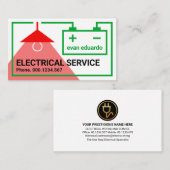 Groene elektrische batterijlamp visitekaartje (Voorkant / Achterkant)