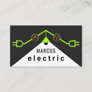 Groene elektrische dakbedrading frame visitekaartje