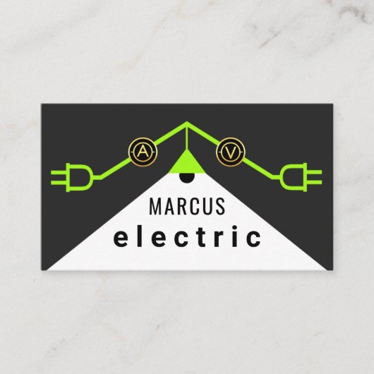 Groene elektrische dakbedrading frame visitekaartje (Voorkant)